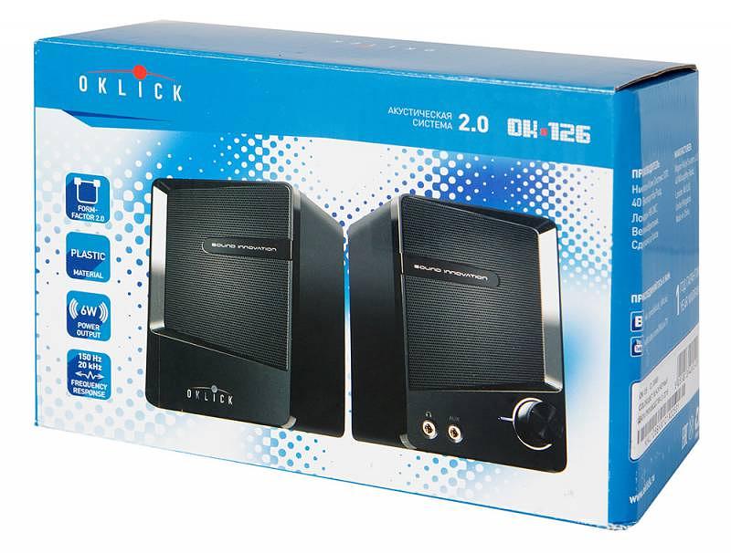 Колонки Оклик OK-126 2.0 черный 6Вт фото 5