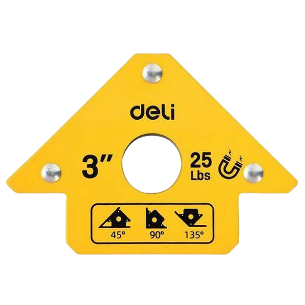 Угольник-фиксатор магнитный для сварки Deli DL-HDW25 макс. усилие 11кг, углы 45,90,135 град., размер 118х83х15мм, вес 320гр. фото 1