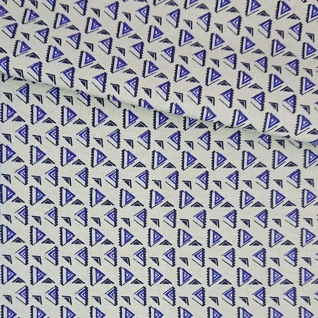 Кулирная гладь хлопок 100 % с рисунком Треугольники фон серый фото 1