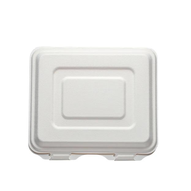 Ланч-бокс одноразовый 2 секции ЭкоПак из древесной целлюлозы (биоразлагаемый) белый, 25 шт фото 3