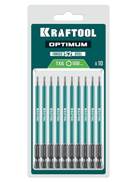 KRAFTOOL OPTIMUM TX 6, 100 мм, 10 шт, биты (26126-6-100-S10) фото 2