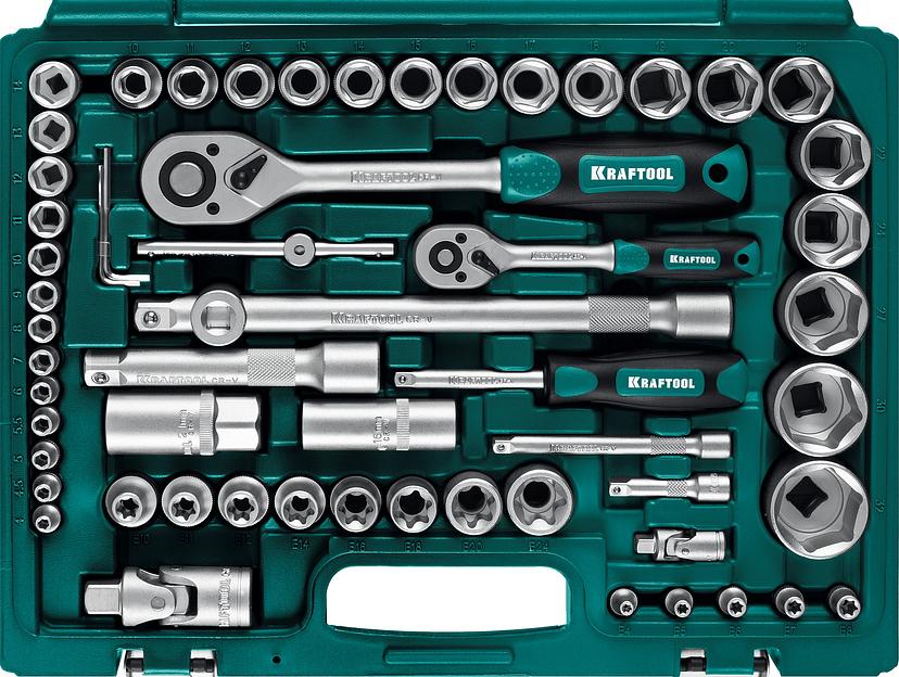 KRAFTOOL X-Drive 108, 108 предм., (1/2″+3/8″+1/4″), универсальный набор инструмента (27888-H108) фото 4