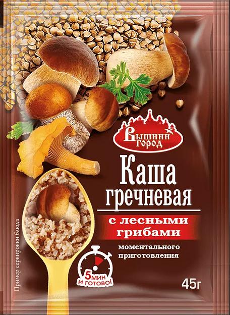 Каша гречневая моментального приготовления Вышний город с лесными грибами, 45 г ОПТ фото 1