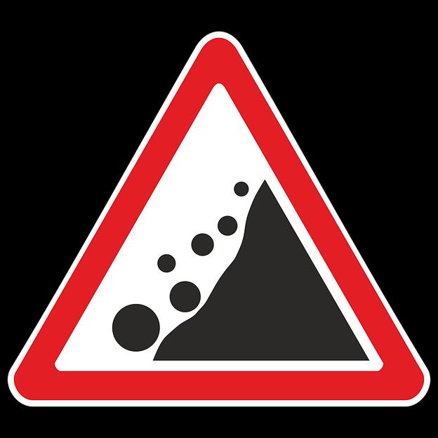 Дорожный знак 1.28 «Падение камней» фото 1