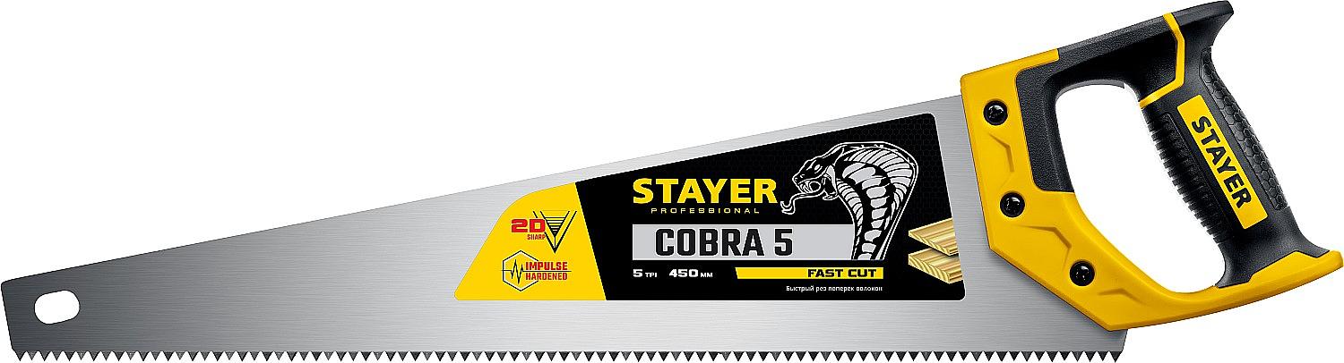 STAYER Cobra 5, 450 мм, ножовка по дереву, Professional (1506-45) фото 1