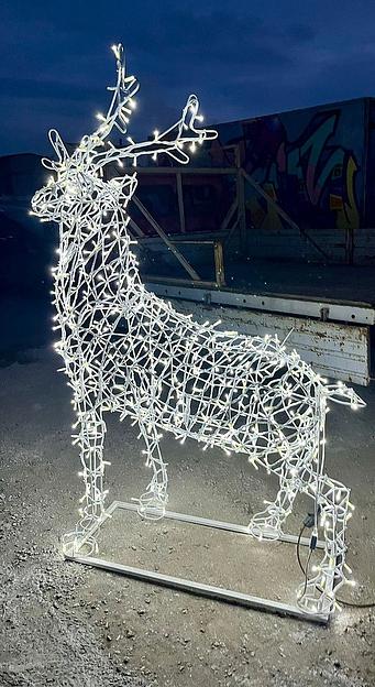 Металлическая световая фигура 3D «Олень» с диодным освещением ОПТ  фото 3
