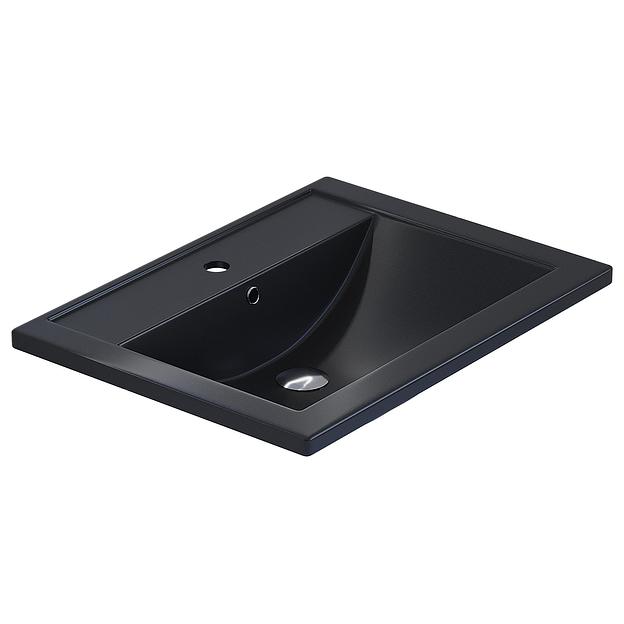 Раковина кварцевая для ванной Uperwood Foster Quartz 60 см, черная матовая, космос фото 3