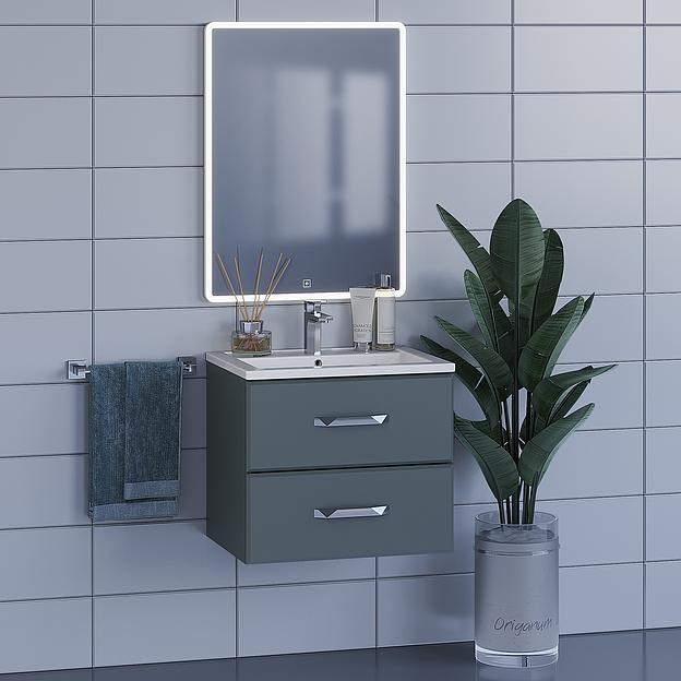 Тумба под раковину для ванной Uperwood Foster 60 см, подвесная, серый графит фото 3