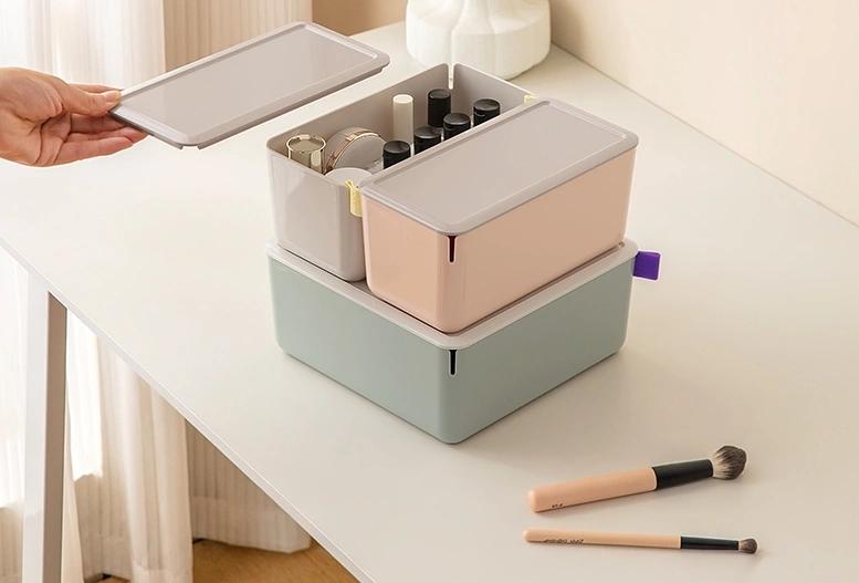 Короб для хранения Deli XDM10pink 1отд. 212x105x93.5мм розовый/серый пластик фото 2