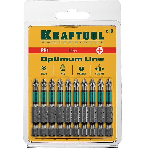 KRAFTOOL Optimum, PH1, 50 мм, 10 шт, биты (26122-1-50-10) фото 3