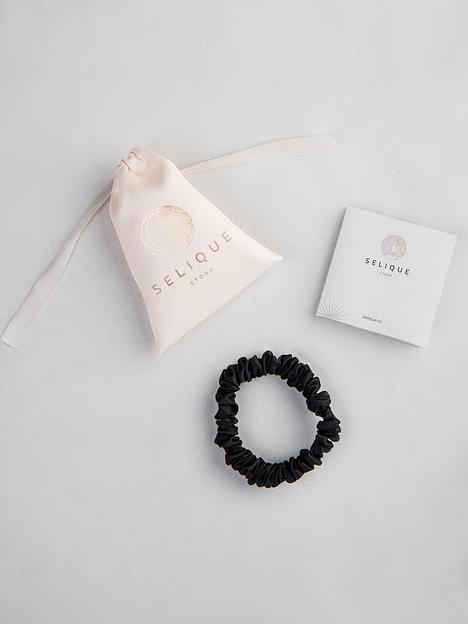 Шёлковая резинка для волос Basic «Black Shine» ОПТ фото 9