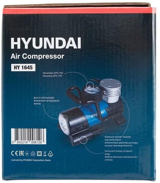 Автомобильный компрессор Hyundai HY 1645 45л/мин шланг 1м фото 6
