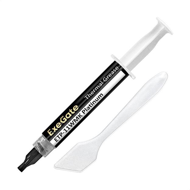 Exegate EX282341RUS Термопаста ETP-11WMK Platinum, шприц с лопаткой, 2г фото 1