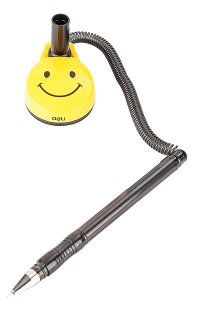 Ручка шариковая Deli EQ50-BK авт. на подставке 0.7мм резин. манжета черный/прозрачный черные чернила (1шт) фото 2