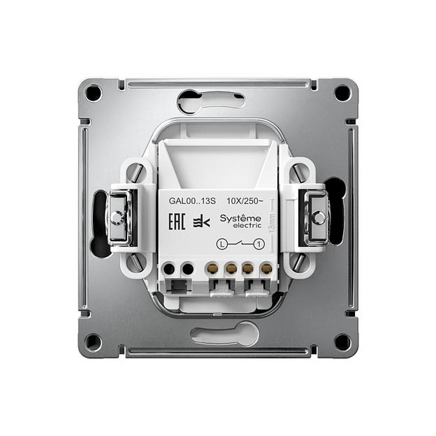 ARTGALLERY 1-клавишный ВЫКЛЮЧАТЕЛЬ с подсветкой, 10АХ, механизм, быстрозажимные клеммы, КАРБОН фото 2