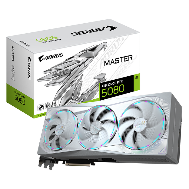 Видеокарта Gigabyte RTX5080 MASTER ICE 16GB GDDR7 256bit 3xDP HDMI 3FAN RTL фото 1