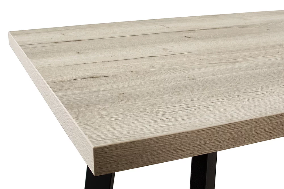 Стол Berner 160(+45)x90 см чёрный металл, галифакс белый фото 6