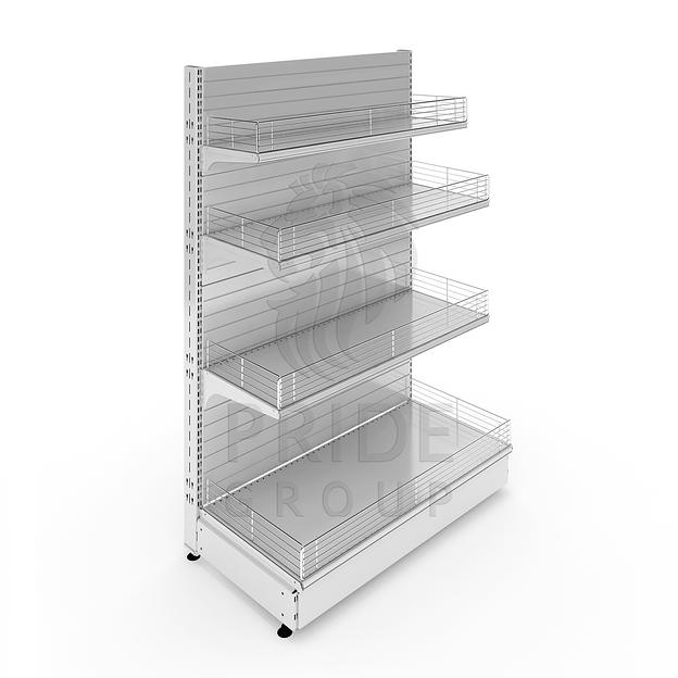 Стеллаж торговый пристенный 1250 1250x500x1550 4 полки фото 1