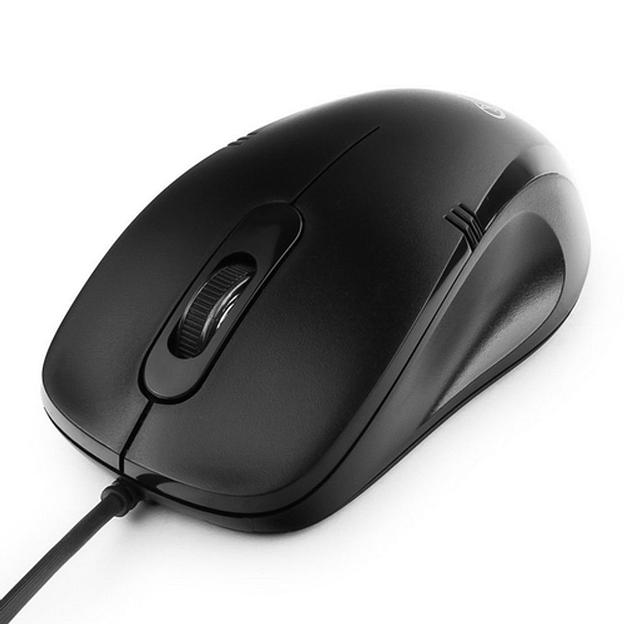Мышь Gembird MOP-100, USB, черный, 2 кнопки+колесо кнопка, 1000 DPI, кабель 1.45м, (206844) фото 3