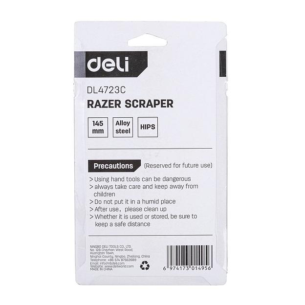 Отделочный инструмент Deli Скребок Deli DL4723C 145мм, ширина лезвия 18мм, толщина лезвия 0,5мм фото 5