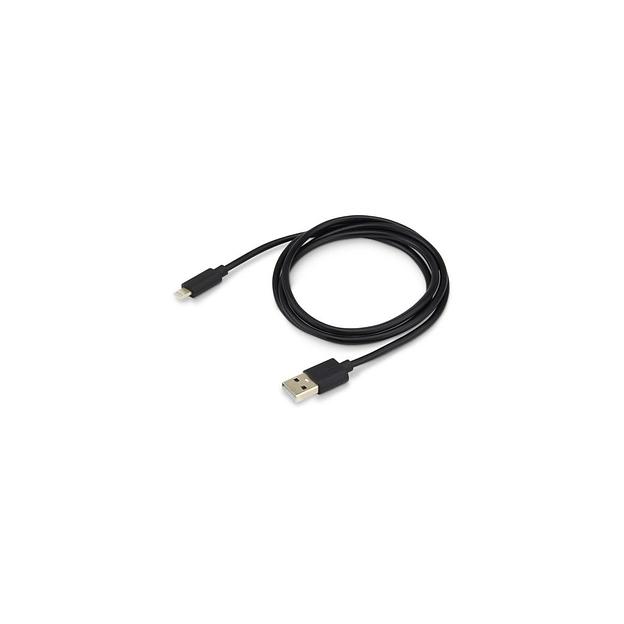 Кабель Buro Lightning (m) - USB (m), 1.2м, 2A, черный [usb-ip-1.2b2a] фото 1
