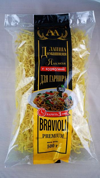 Лапша домашняя яичная Bravioli Premium «Для гарнира» 500 г фото 1