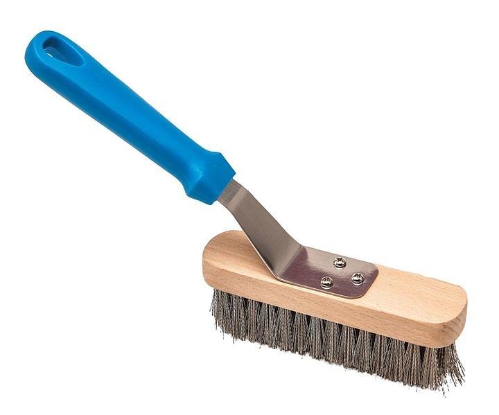 Щетка для гриля 27 см. 17*4 см. со стальной щетиной h=2 см., ручка пластик Gimetal (AC-SPGT2) /1/6/ фото 1