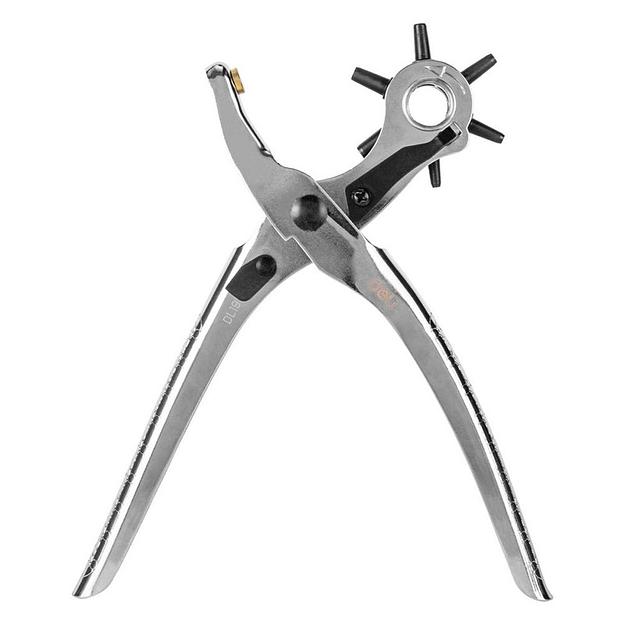 Револьверный дырокол для кожи 6-в-1 Deli DL1919С 215мм, диаметр пуансона: 2, 2,5, 3, 3,5, 4, 4,5мм, сталь Cr-V фото 4