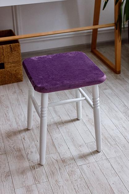 Чехол на табурет Чехлы&Пледы «Велюр Марсия» лиловый (2 шт) ОПТ фото 1