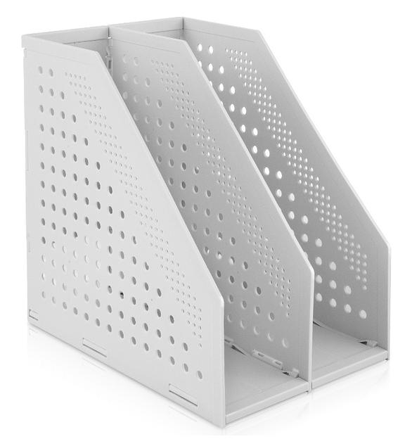 Лоток вертикальный Deli 78999Gray 2отд. складной 168х255х243мм серый пластик фото 1