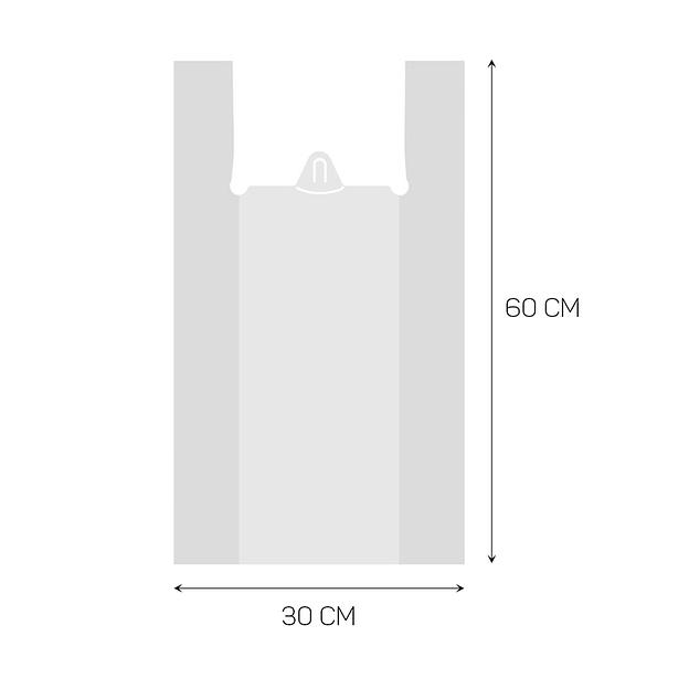Пакет-майка без рисунка белый 30*55см 13мк под ланч-бокс - 100 шт фото 1