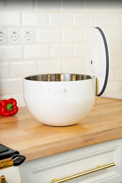 Термомиска с крышкой Fitsch, 5 литров, белая фото 4