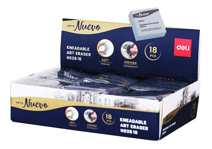 Ластик Deli EH02610 42х42х12мм серый клячка картонный дисплей фото 1