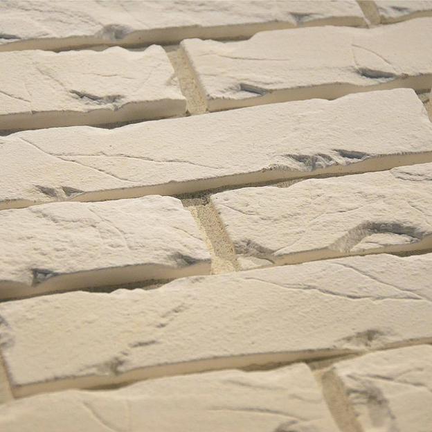 Облицовочный камень для фасада Брик Белый фото 7