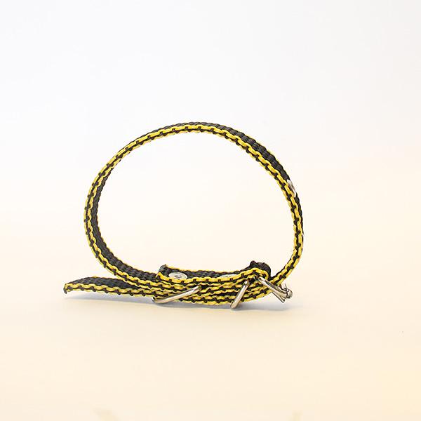 Ошейник капроновый одинарный желто-черный ОПТ фото 2