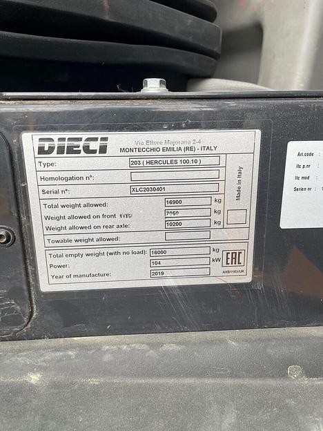 Телескопический погрузчик Dieci Hercules 100.10, наработка 931 м/ч фото 4