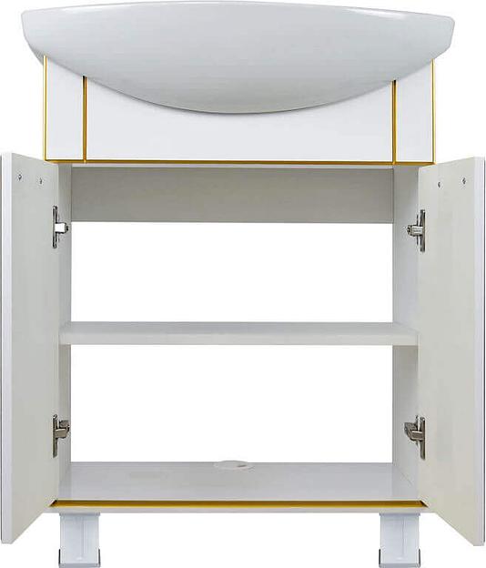 Тумба Аттика 75 DORATIZ 9911.114, белая патина золото, под умывальник фото 3
