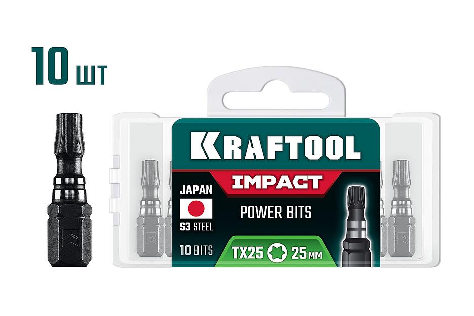 KRAFTOOL Impact TX 25, 25 мм, 10 шт, ударные биты (26195-25-25-S10) фото 1