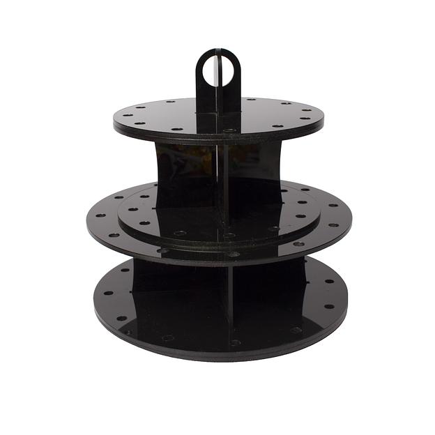 Подставка для кейкпопсов Пирамида 3 яруса черная фото 1