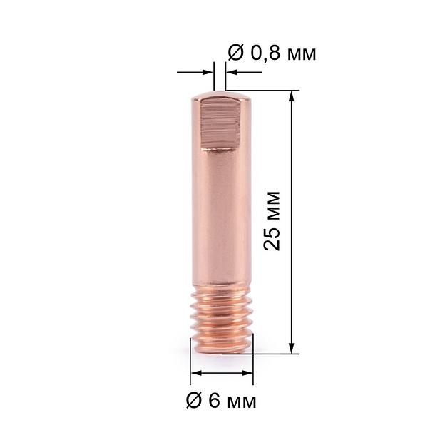 Наконечник горелки полуавтомата E-Cu М6х25х0,8мм Varteg фото 2