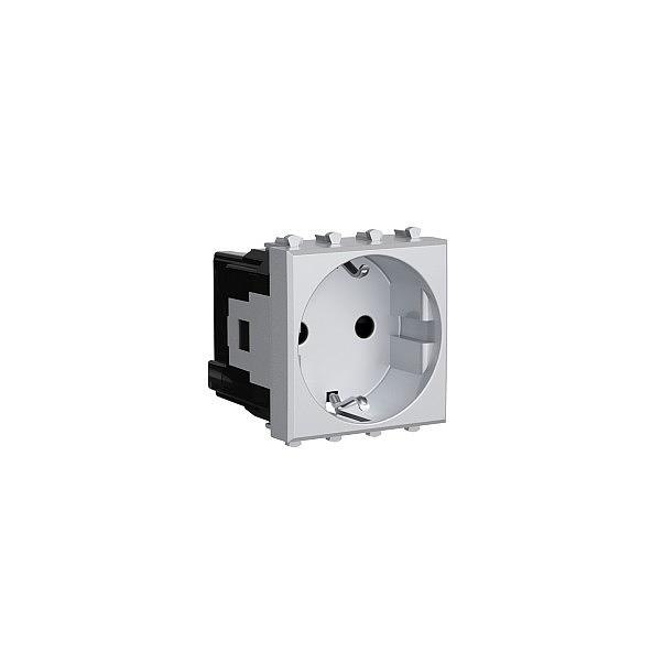 Dkc 4404002 Розетка модульная, 2P+E, с з/ш, "Avanti", "Закаленная сталь", 2 модуля фото 1