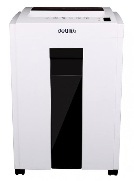 Шредер Deli 9953 белый (секр.P-5)/фрагменты/8лист./23лтр./скрепки/скобы/пл.карты/CD фото 1