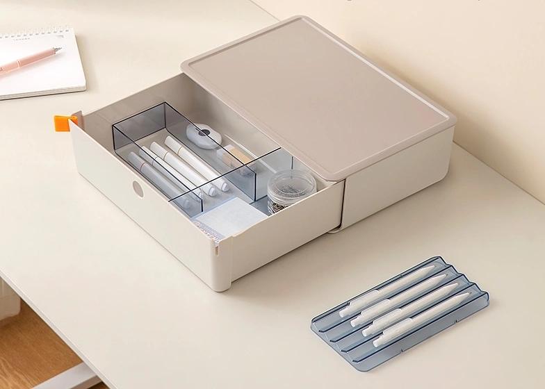 Короб для хранения Deli XDM31green 1 выдвижной ящик 250x220x125мм зеленый пластик фото 2