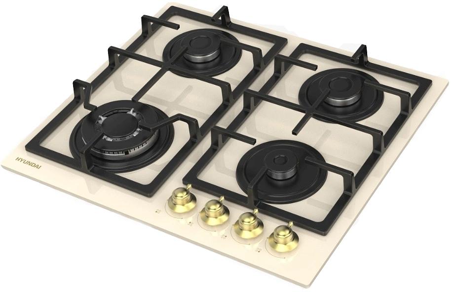 Газовая варочная поверхность Hyundai HHG 6436 BE бежевый фото 1