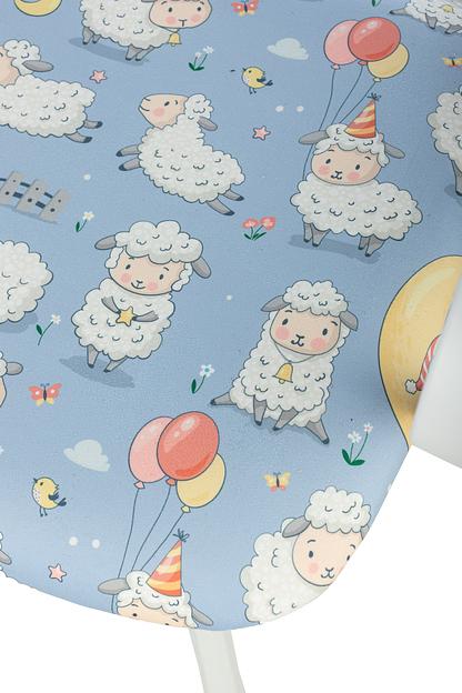 Кресло детское Бюрократ Burokids 1 W голубой овечки крестов. пластик пластик белый фото 8