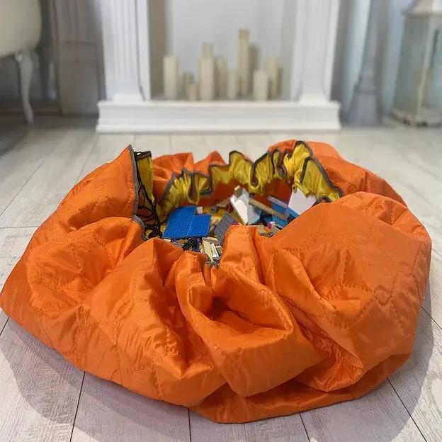 Утеплённый игровой коврик для хранения лего жёлтый ОПТ фото 7