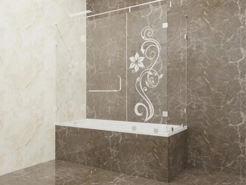 Душевое ограждение КазСтекло КС-170Р прозрачное узорчатое фото 1