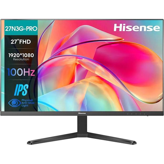 Монитор 27" Hisense 27N3G-PRO Black (IPS, 1920x1080, D-sub+HDMI, 5 ms, 178°/178°, 250 cd/m, 1000:1, 100Hz) фото 1