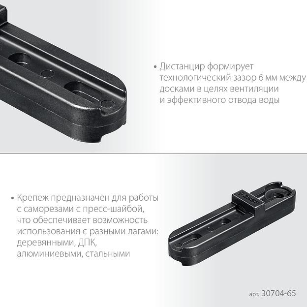 ЗУБР Планка ПА6 65 мм, скрытый крепеж для террасной и фасадной доски, 80 шт, Профессионал (30704-65) фото 4