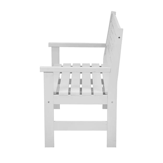 Скамья деревянная для сада и дачи, для 2-х человек Хольмен светло-серая ОПТ фото 5